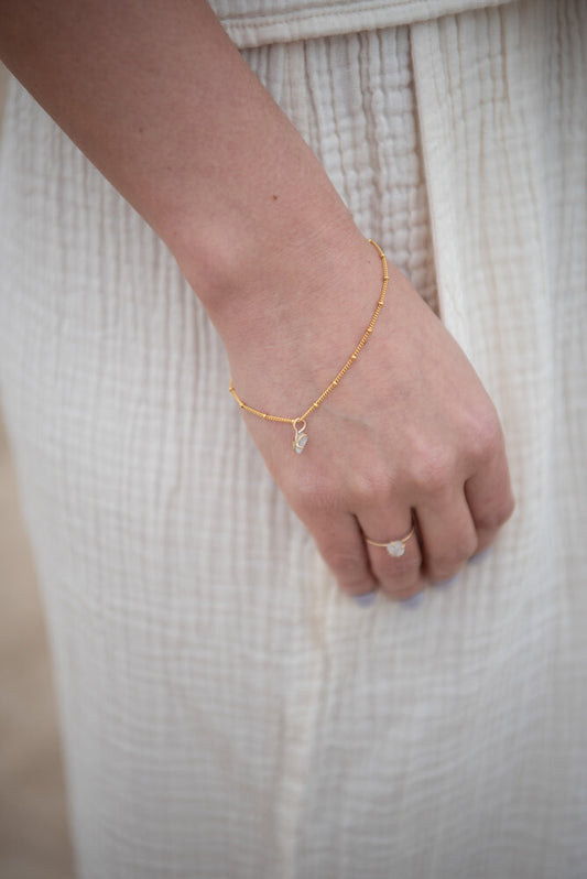 Gold Filled Beach Glass Bracelet