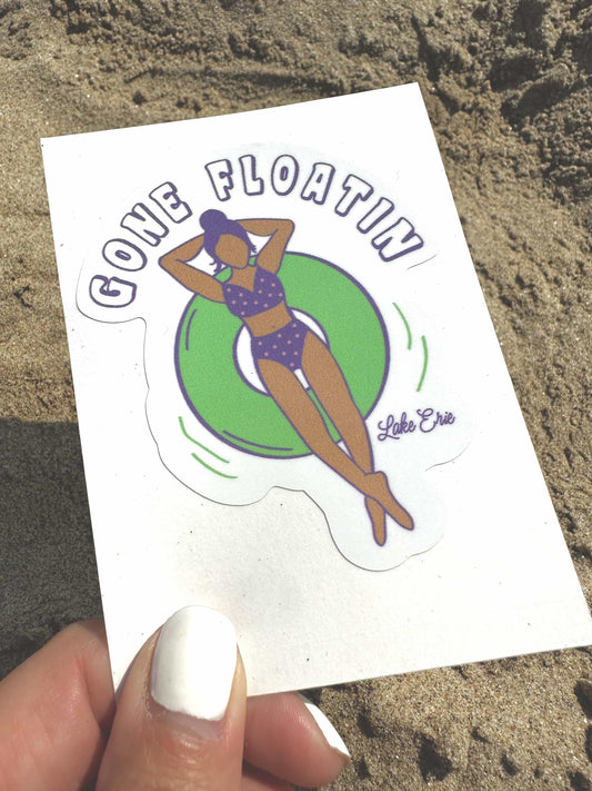 Gone Floatin Sticker - Green Float