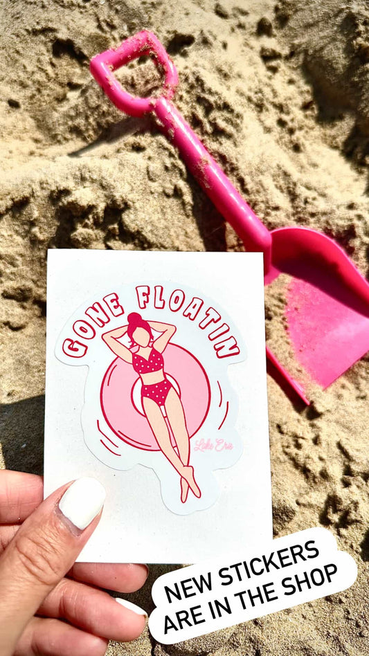 Gone Floatin Sticker - Pink Float