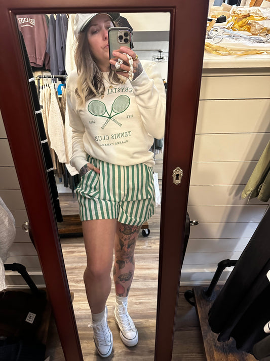 Green Stripe Shorts
