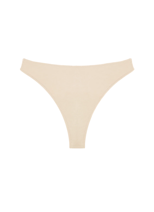High Rise Thong Mineral Underwear - Beige