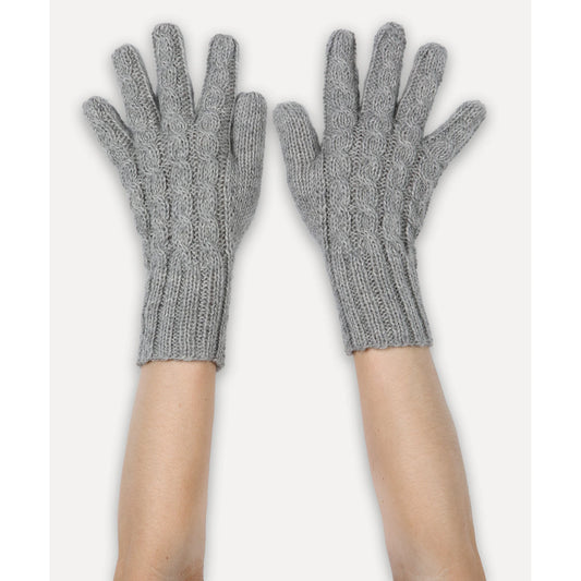 Hand-Knit Alpaca Gloves - Steel