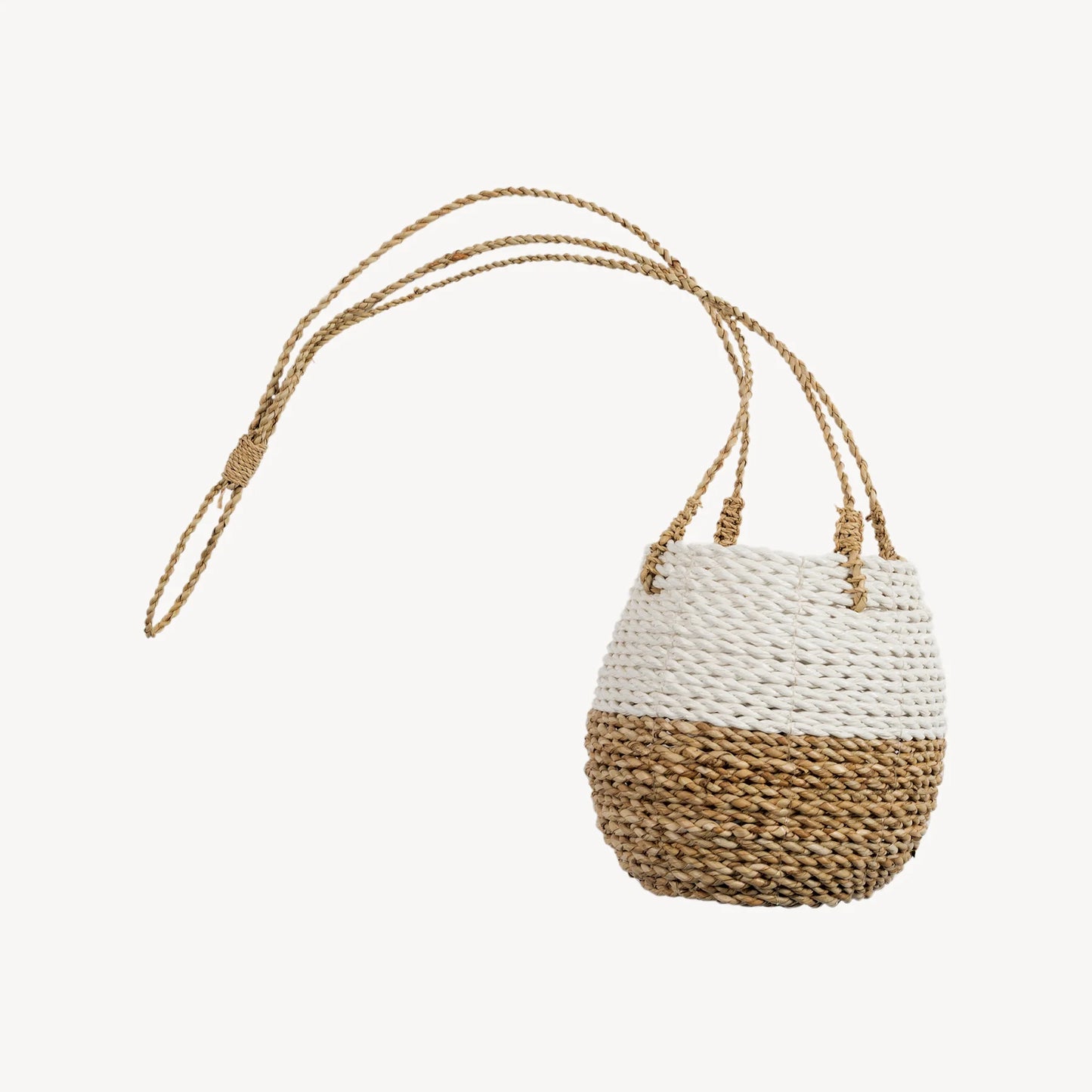 Hanging Pot Basket - Natural & White