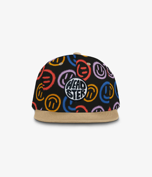 Happy Face Snapback - Black