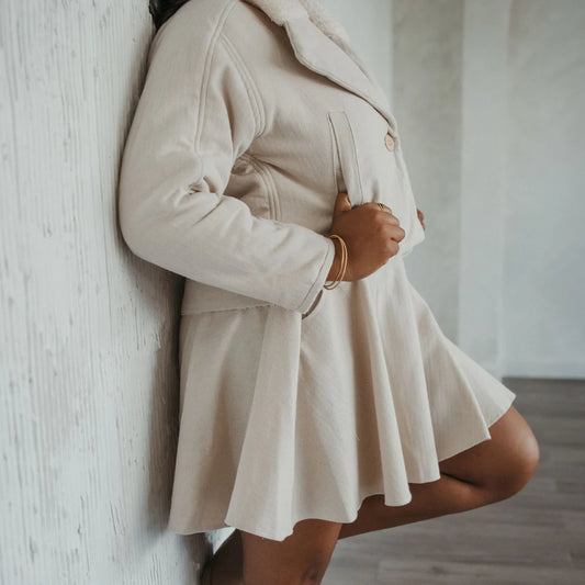 Herringbone Skirt - Cream