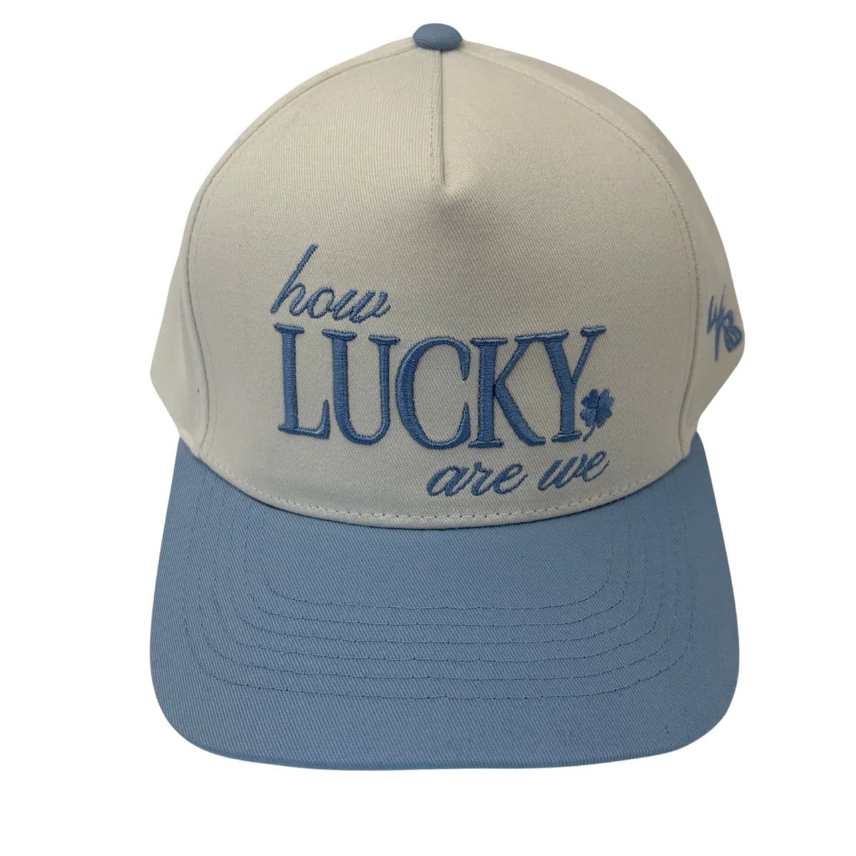 How Lucky are We Cotton Twill Hat - Ocean Blue + Natural