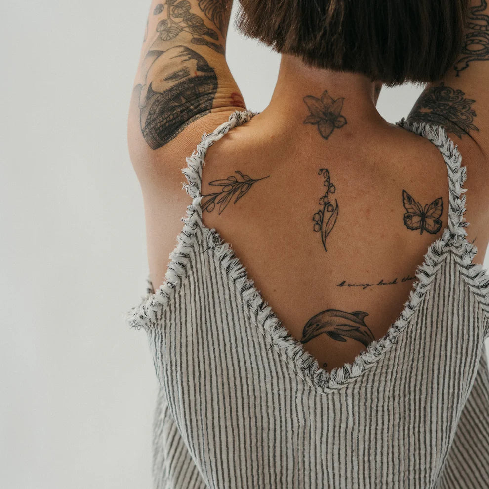 Crinkle Strappy Top - Charcoal