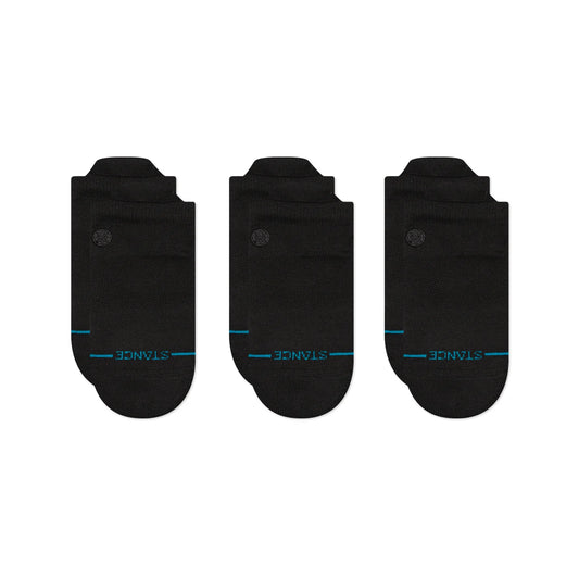 Icon Low Tab Socks 3 Pack - Black