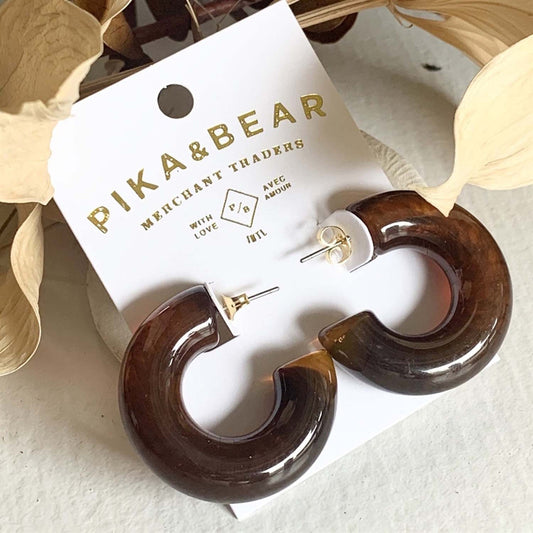 Jean - 35mm Acetate Hoop Earrings in Tortoise Shell