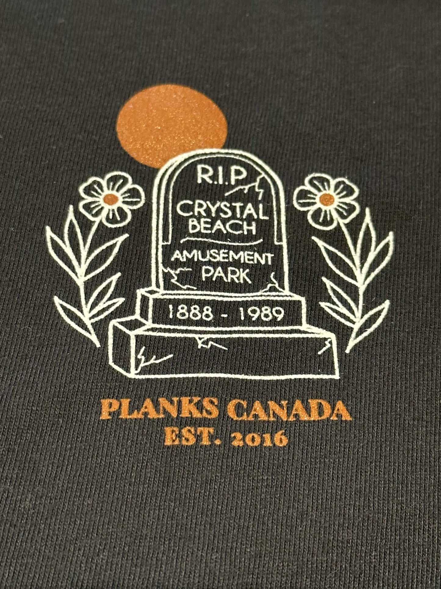 John E. RIP Crystal Beach Amusement Park Long Sleeve Tee - Black