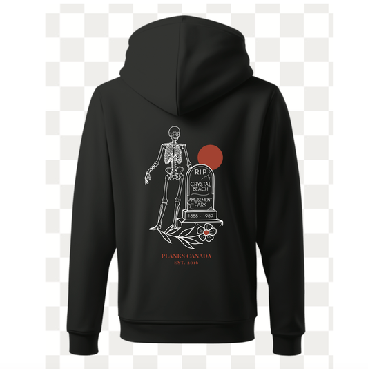 John E. RIP Crystal Beach Amusement Park Zip-Up Bamboo Fleece Hoodie - Black