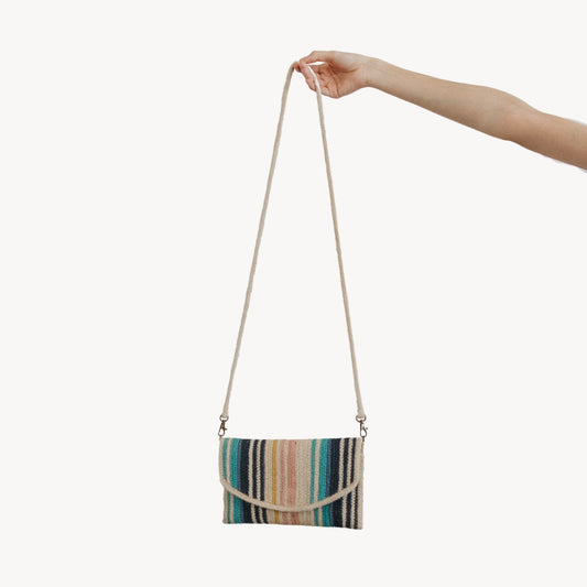 Jute Bag - Crossbody Clutch with Removable Strap - Multi Color