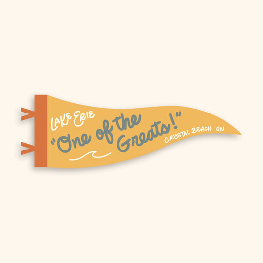 Lake Erie Pennant Sticker - Yellow