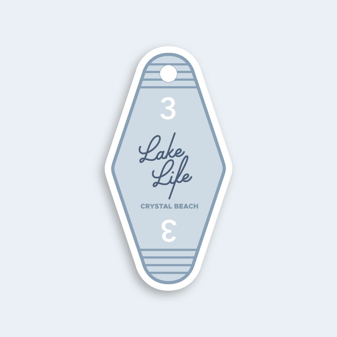 Lake Life Motel Keychain Sticker