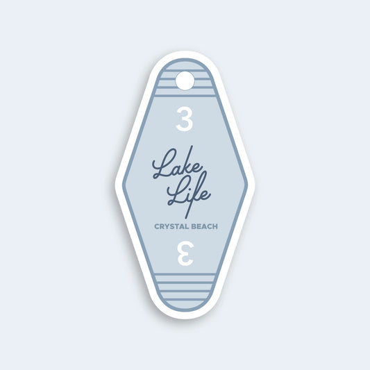 Lake Life Motel Keychain Sticker