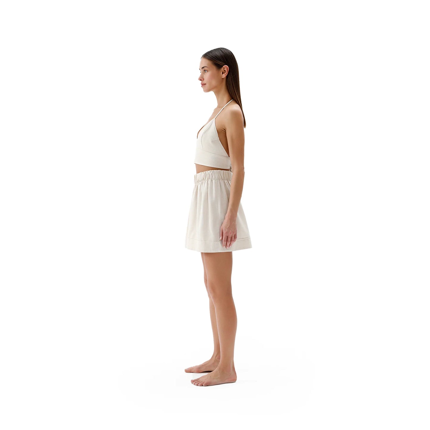 Linen-Cotton Shorts - Natural