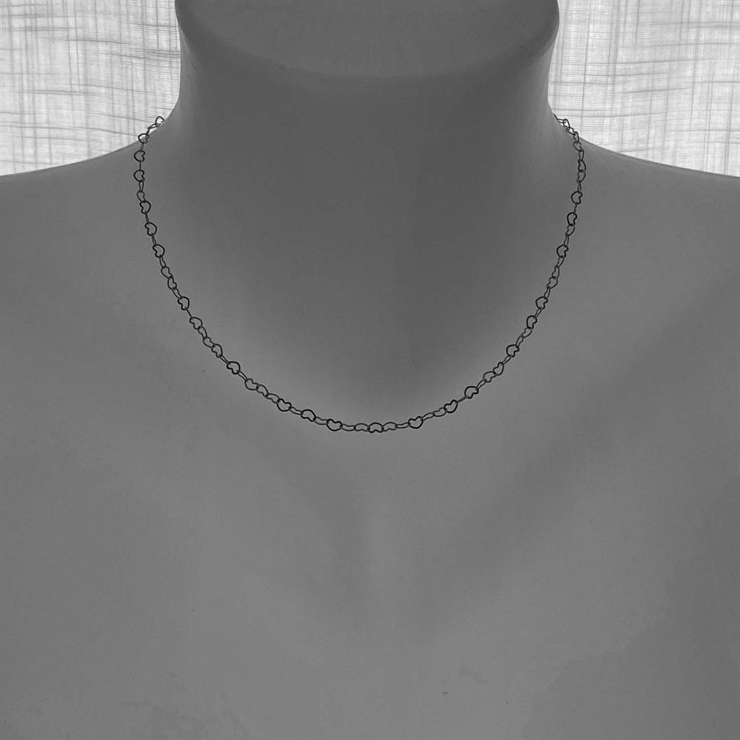 Love Bites Tiny Heart Chain Anklet in Silver