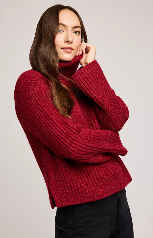 Marlow Turtleneck Sweater - Crimson