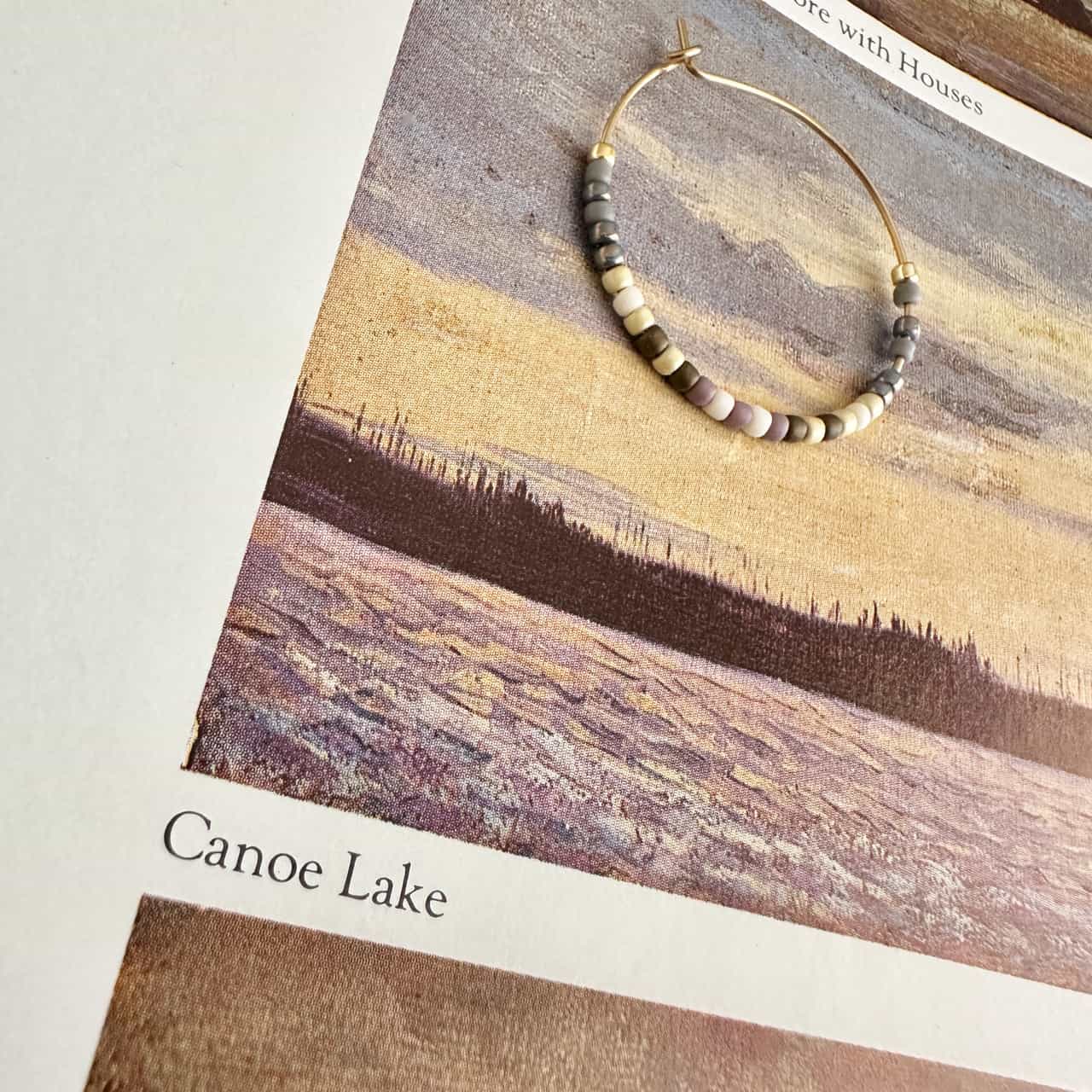 Memphré Bead Hoop Earrings in Canoe Lake