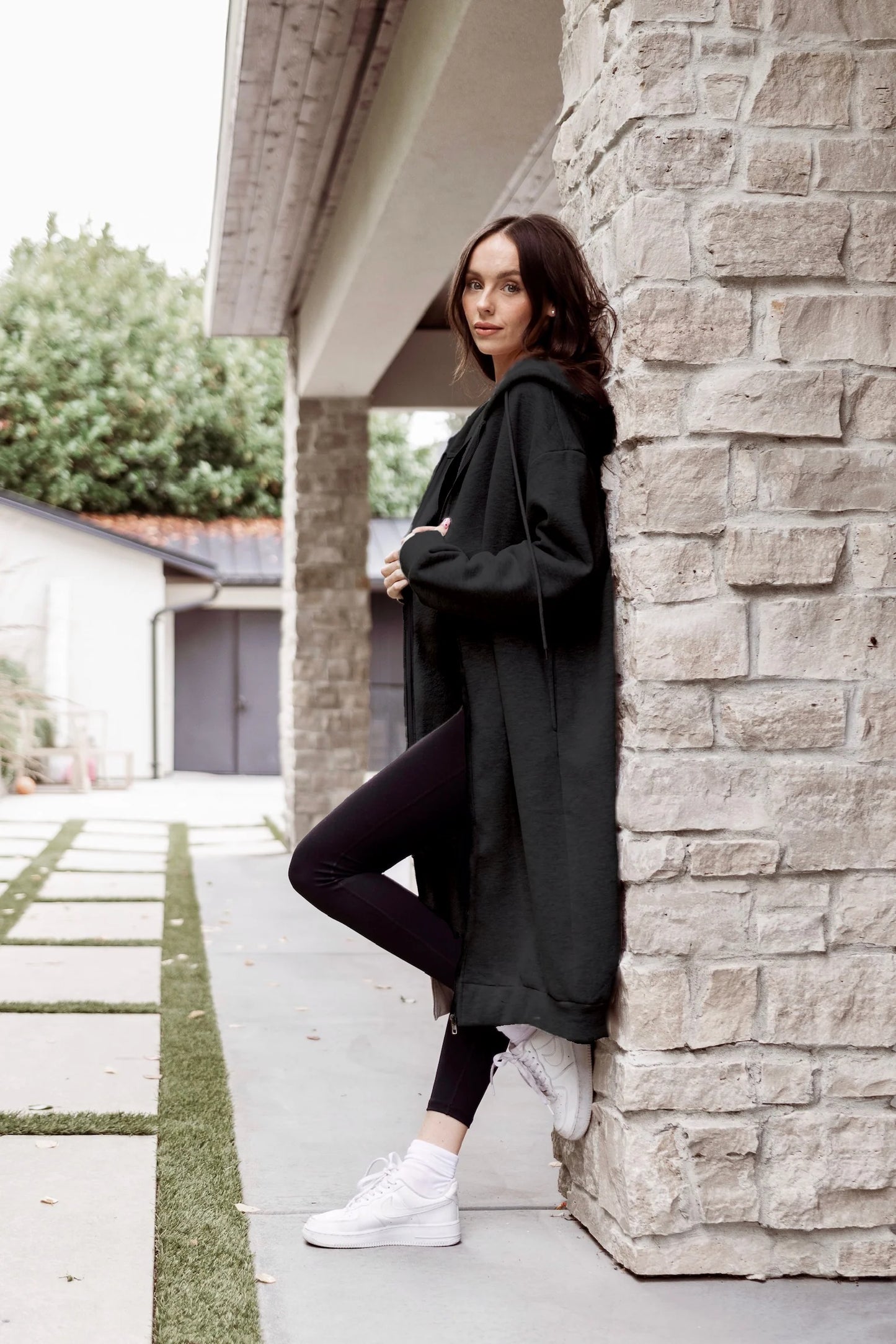 Mila Maxi Hoodie - Black