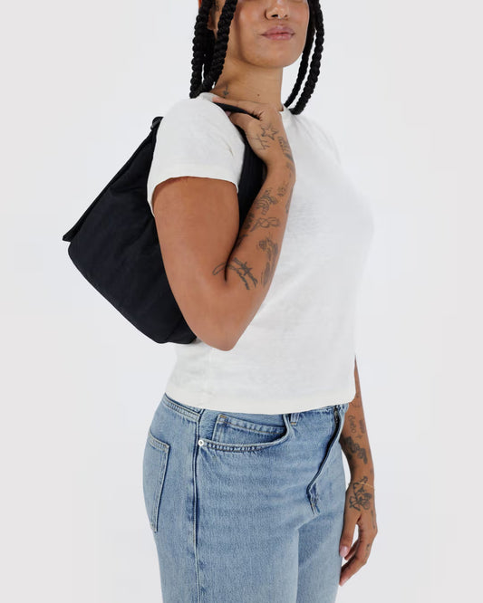 Mini Nylon Shoulder Bag - Black