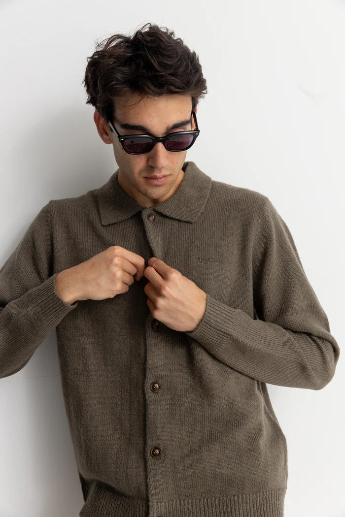 Mohair Button Up Knit - Olive