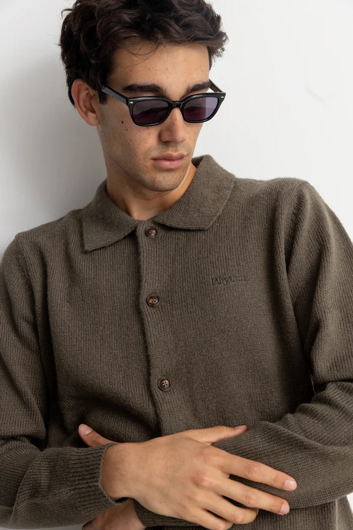 Mohair Button Up Knit - Olive