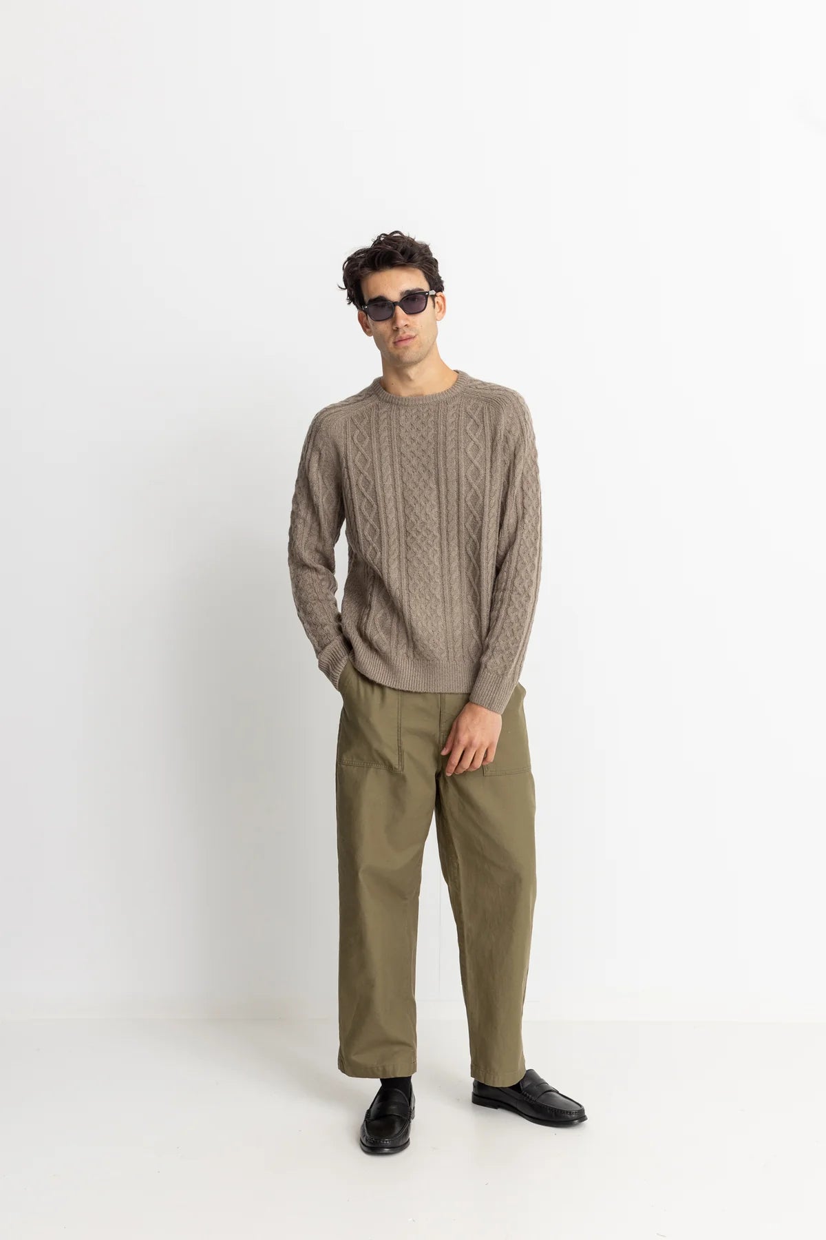 Mohair Fishermans Knit - Sand