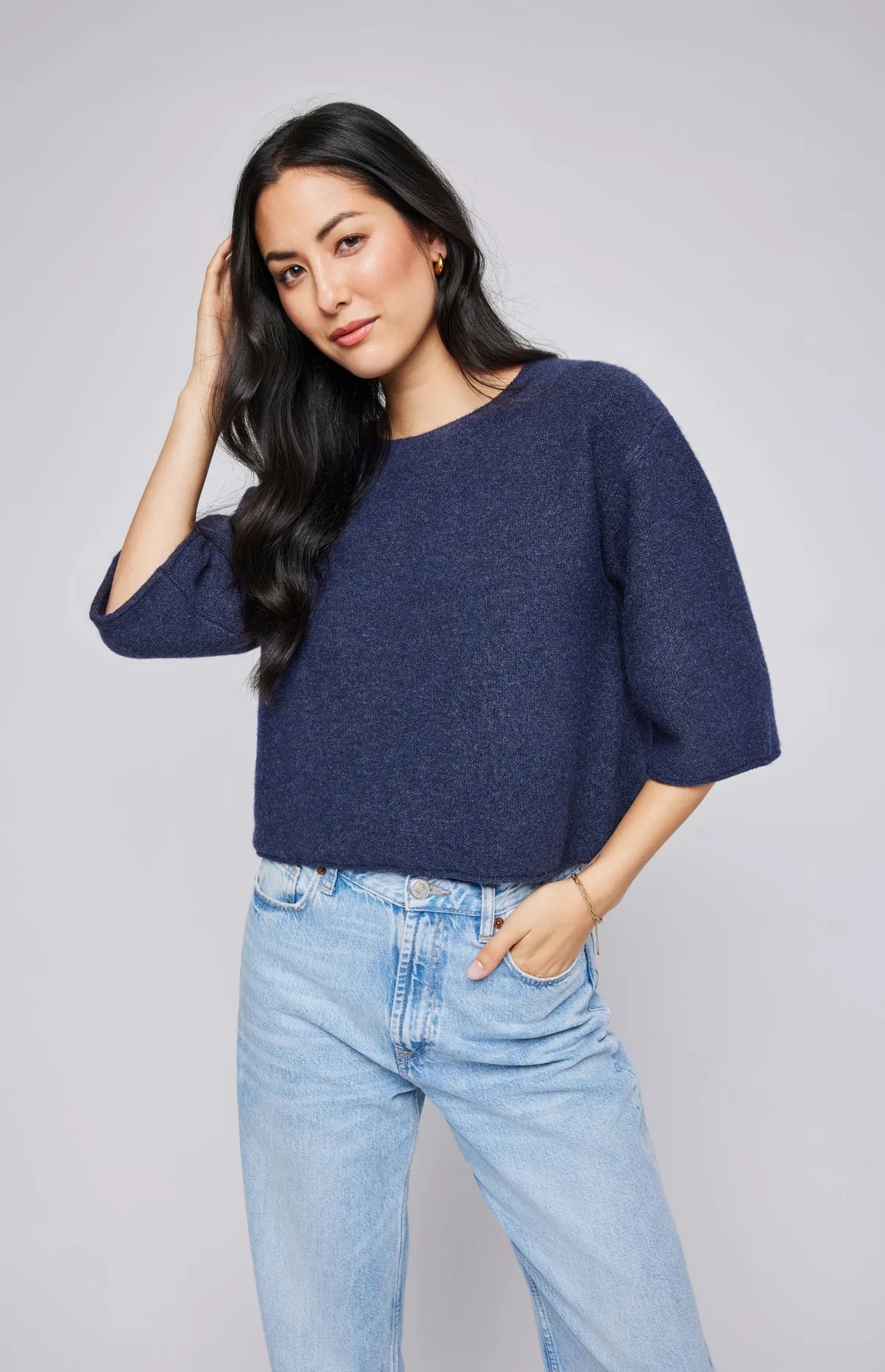 Molly Pullover Sweater - Heather Blue