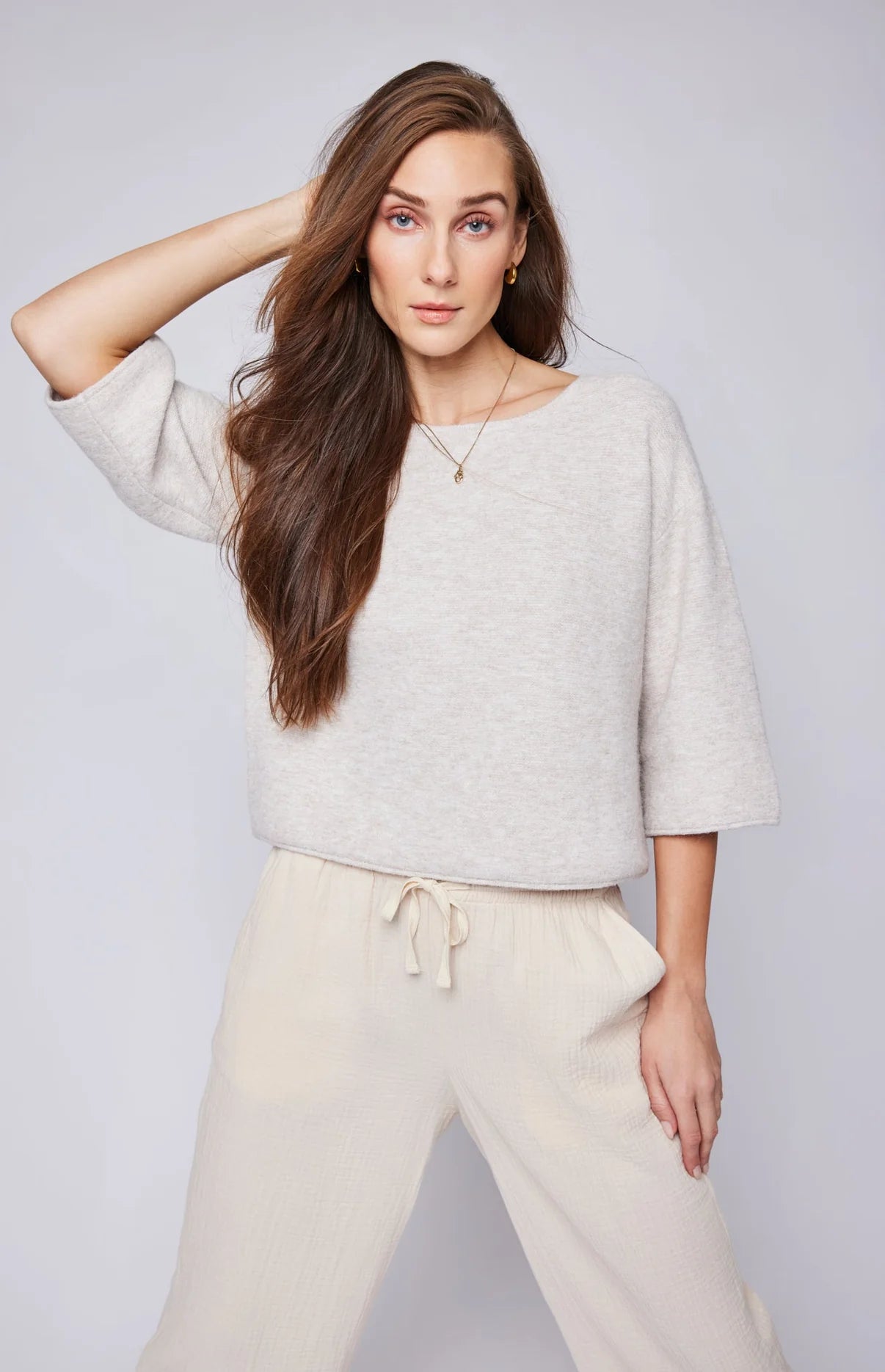 Molly Pullover Sweater - Heather Oatmeal