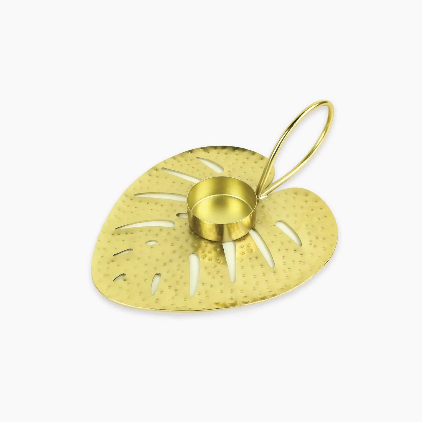 Monsterra Leaf Votive - Gold