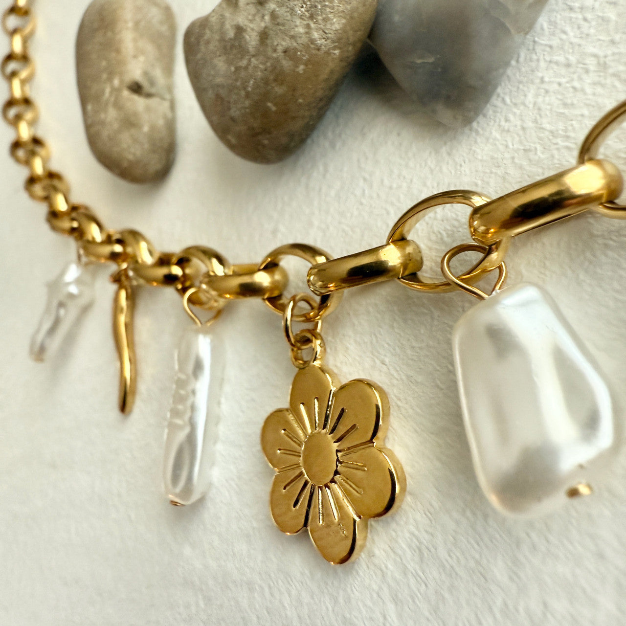 Calliope Charm Necklace in Gold