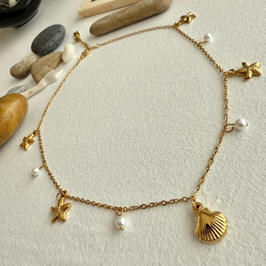 Sechelt Sea Charm Necklace in Gold