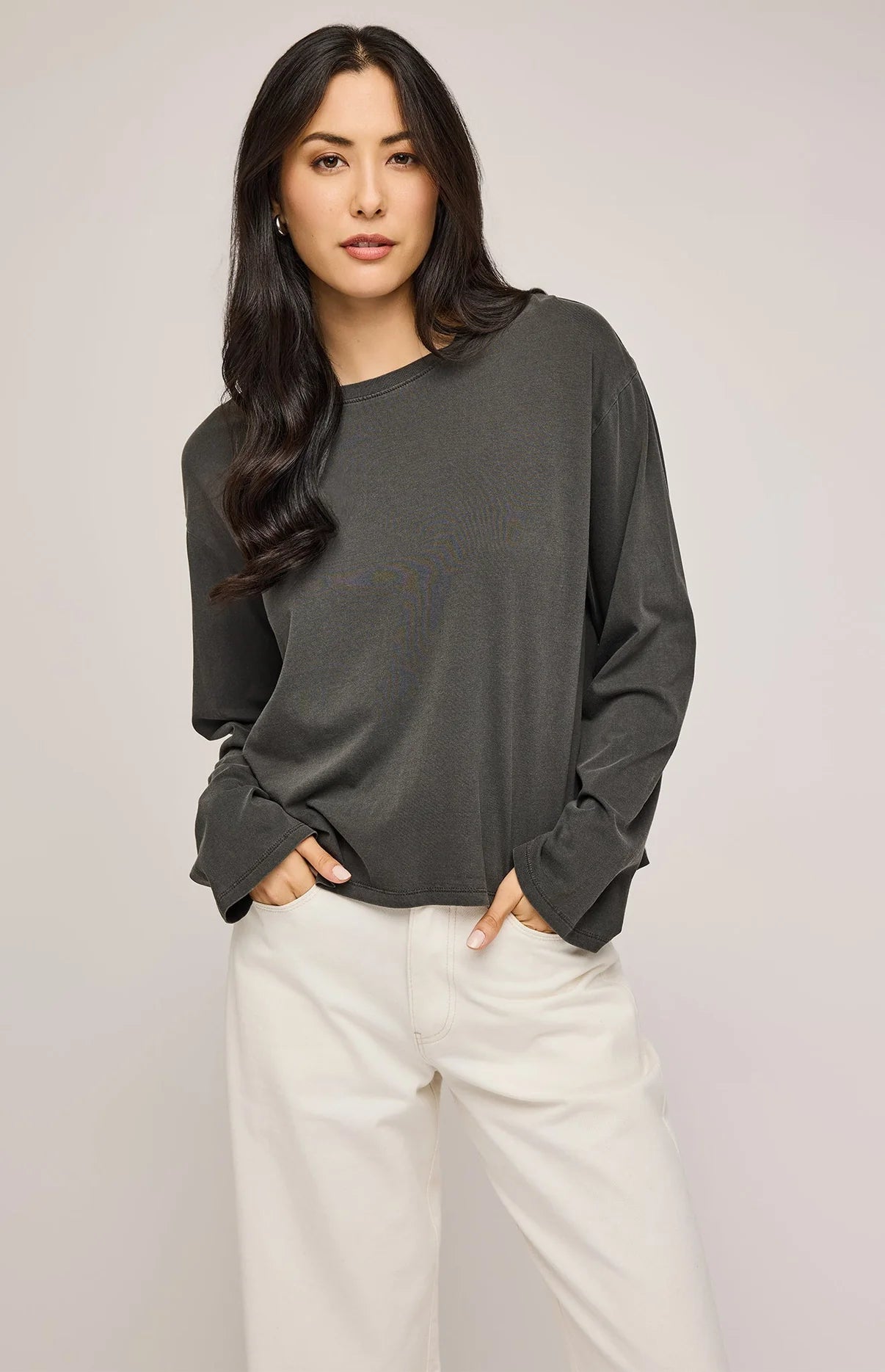 Naomi Long Sleeve Top - Washed Black