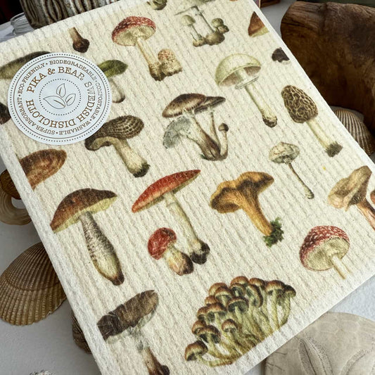 Ortus Mushroom Design Swedish Dishcloth