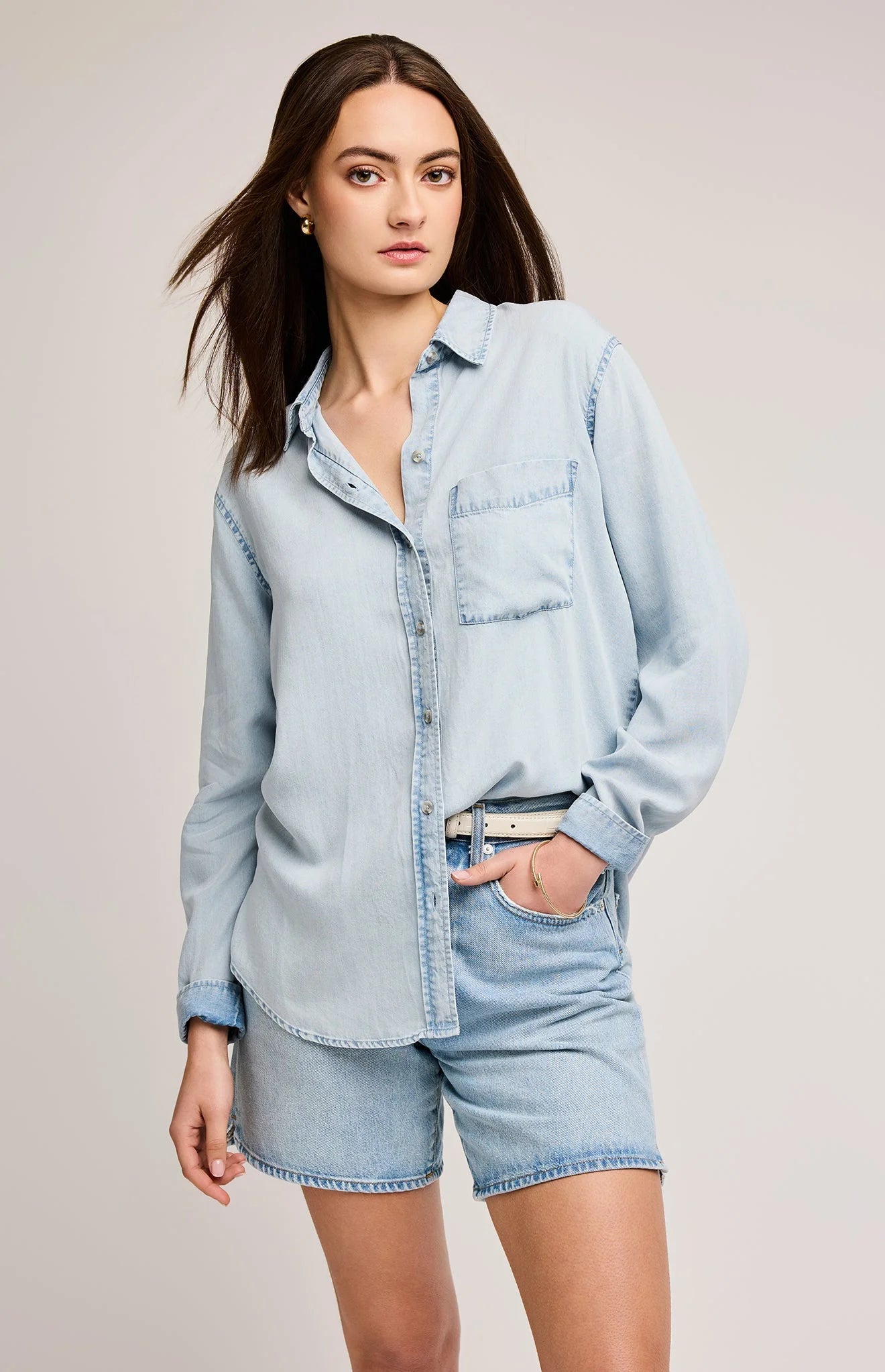 Ozzy Button Up Shirt - Light Blue