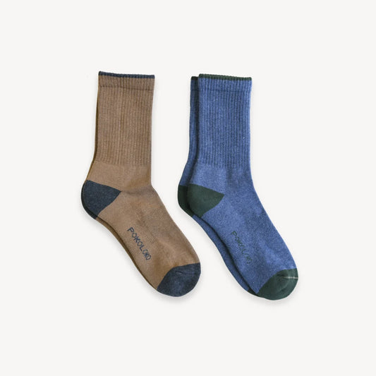 Pack of 2 Heel Toe Socks - Naval Walnut
