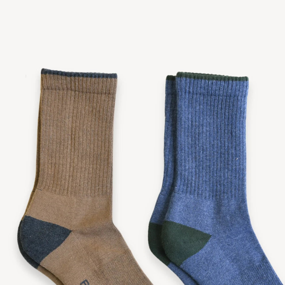 Pack of 2 Heel Toe Socks - Naval Walnut