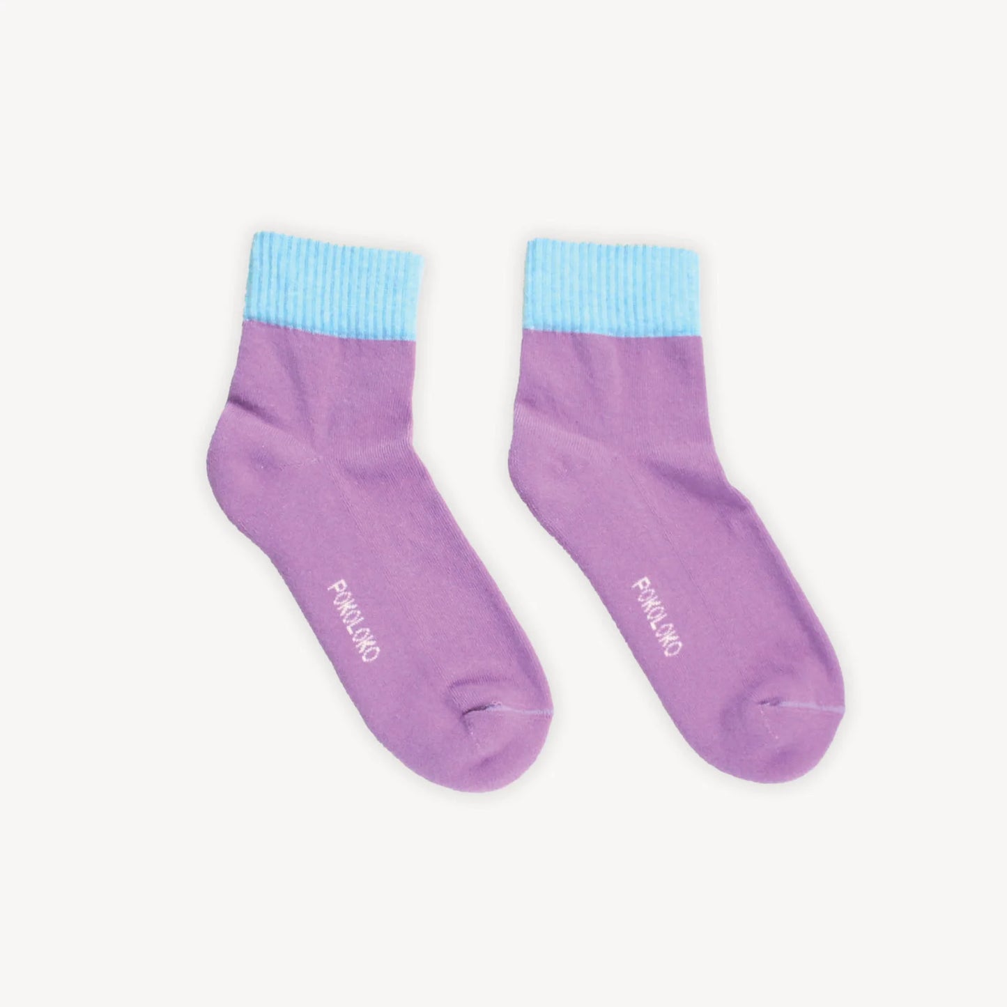 Pima Cotton Block Socks - Purple / Blue