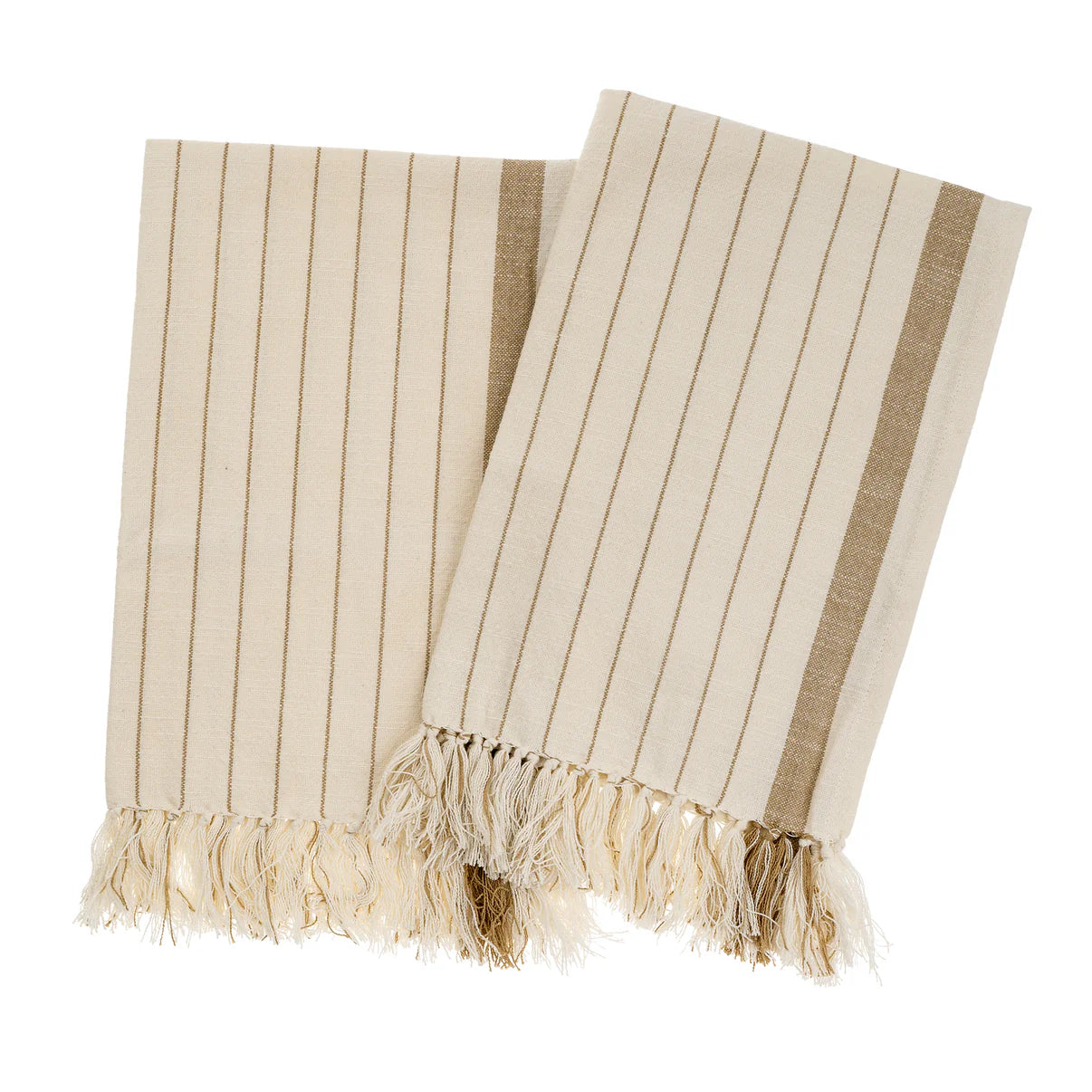 Pinstripe Hammam Hand Towels Set of 2 - Warm Sand