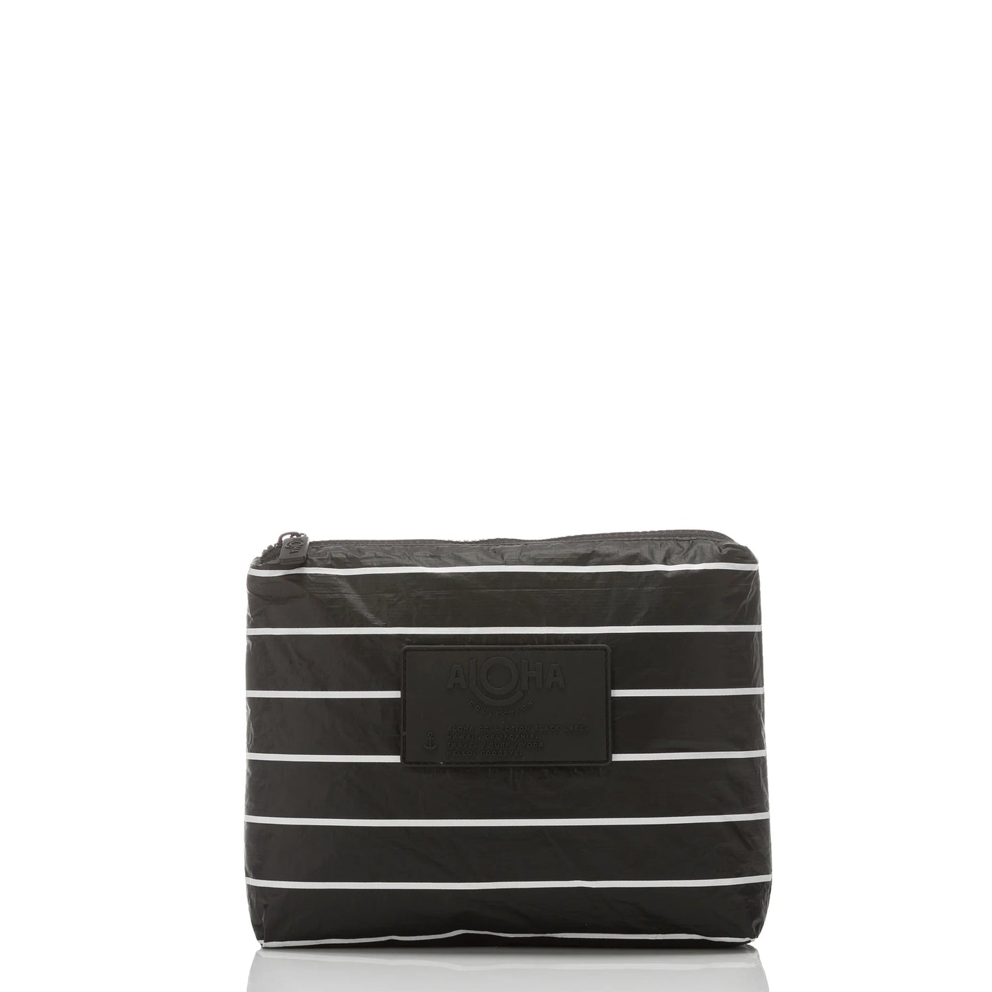 Pinstripe Small Pouch - White on Black