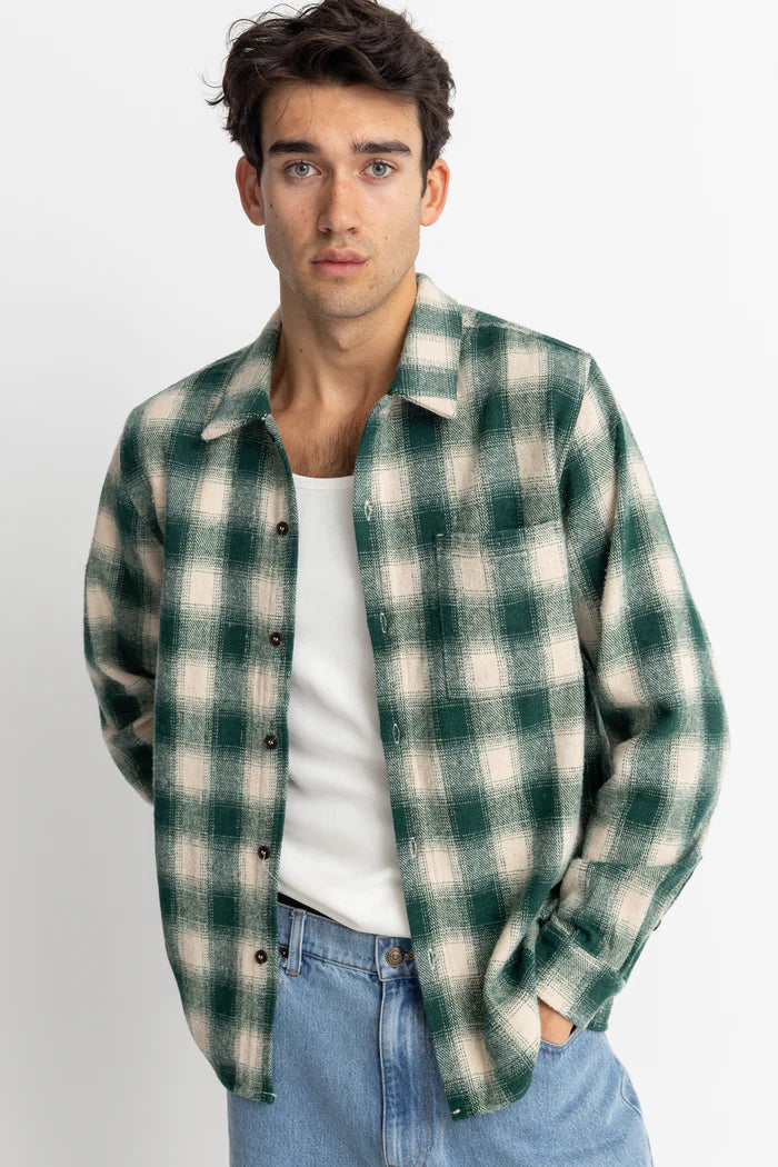 Plaid Long Sleeve Flannel - Green