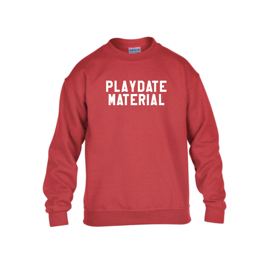 Pre-Order Youth Playdate Material Fleece Crewneck - Red