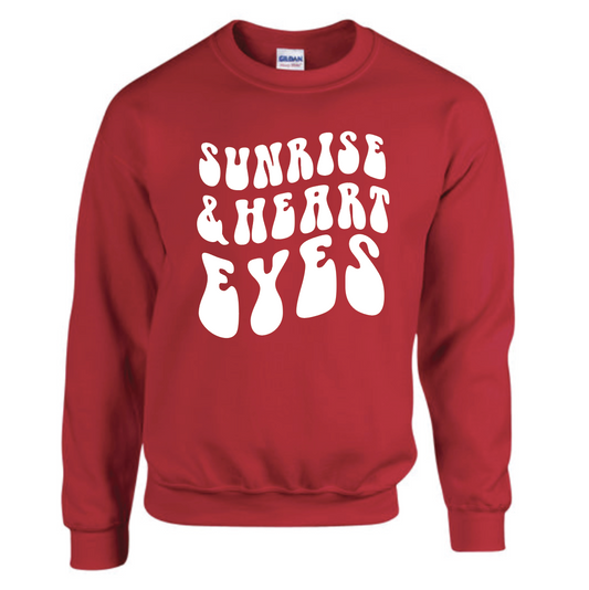Pre-Order Sunrise and Heart Eyes Crewneck - Red