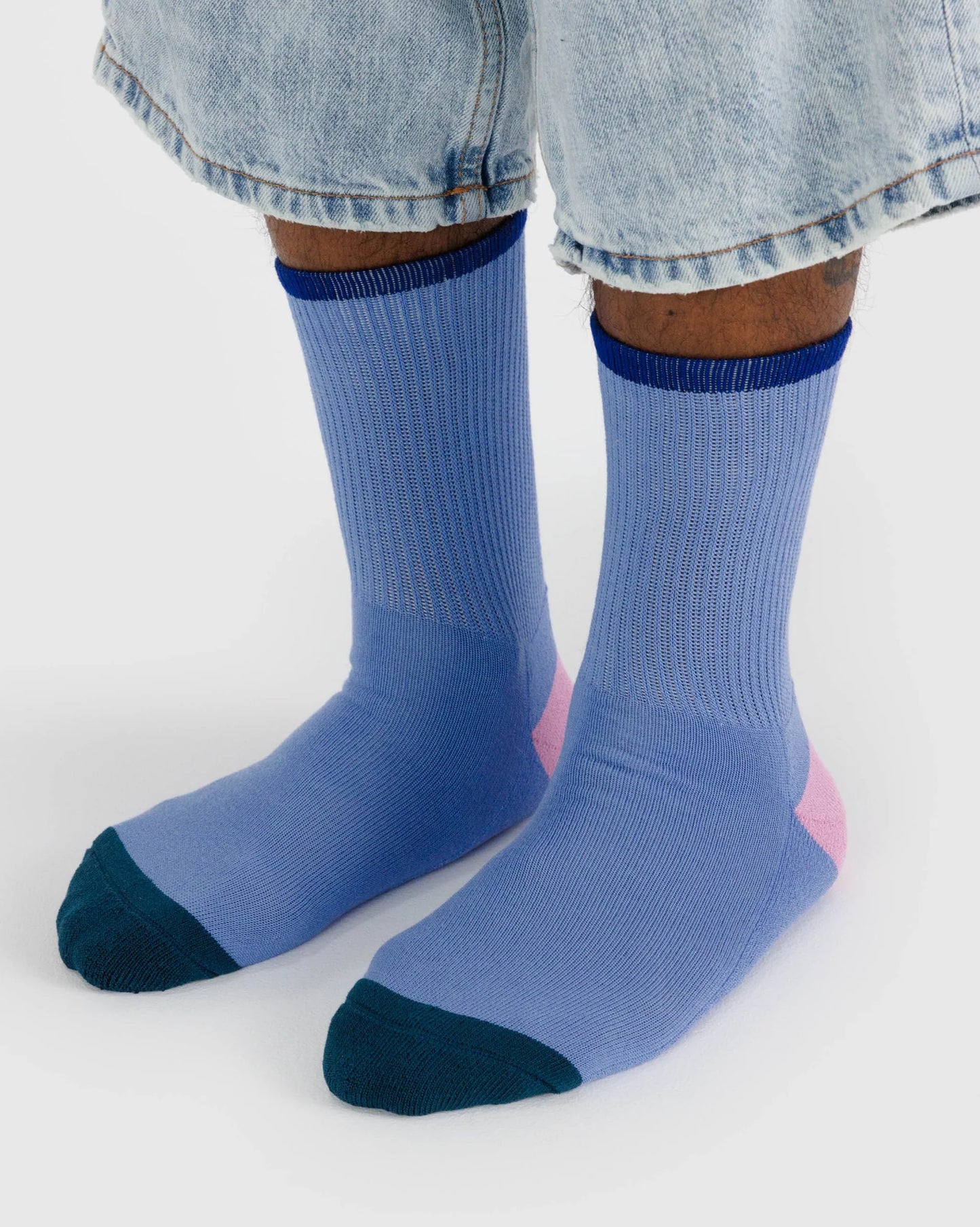 Ribbed Sock - Cornflower Mix Small