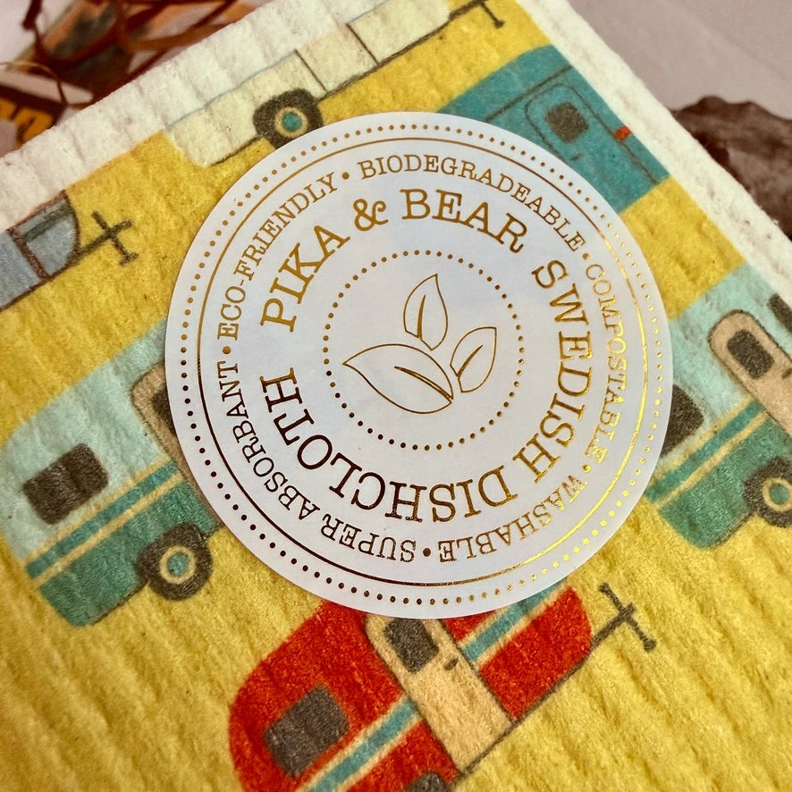 Scamp Vintage Camper Design Swedish Dishcloth