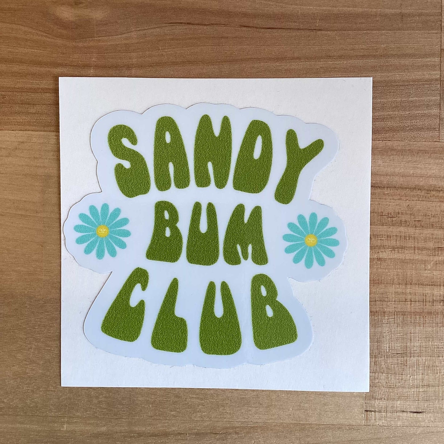 Sandy Bum Club Sticker - Olive