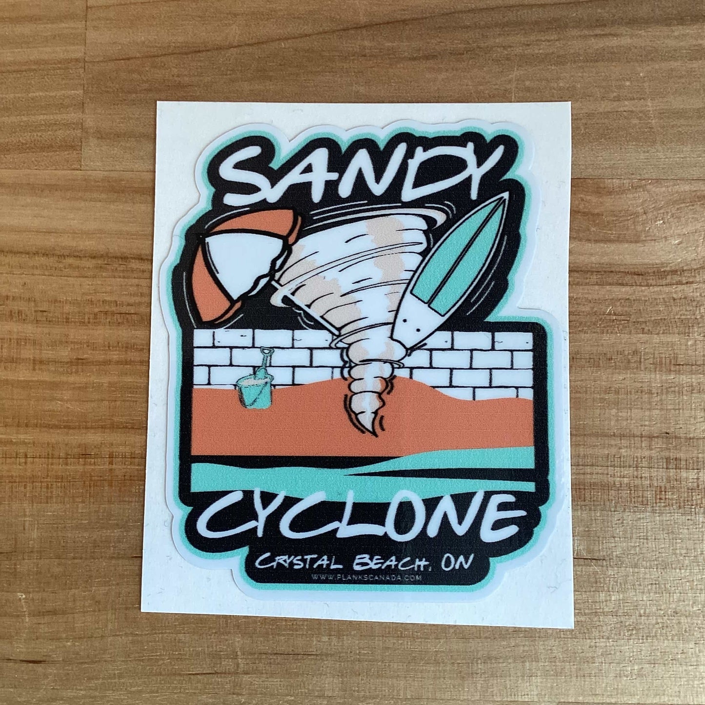 Sandy Cyclone Sticker - Teal and Black