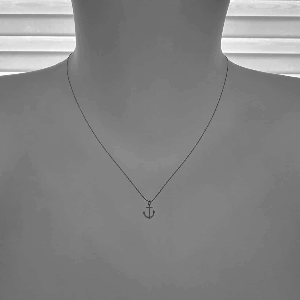 Scuttlebutt Anchor Charm Necklace in Silver