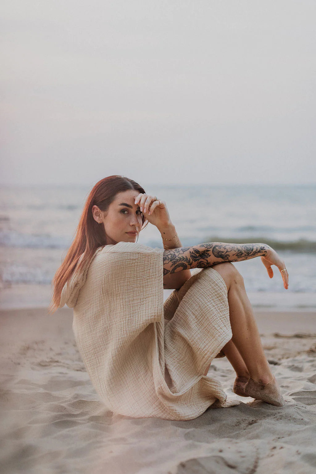 Shoreline Poncho - Sand